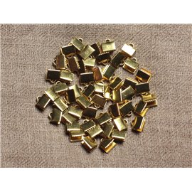 100 pc - Gold end caps Nickel free metal -7x5mm 4558550032409