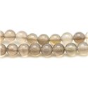20pc - Perles de Pierre - Agate Grise Boules 6mm - 4558550032614 