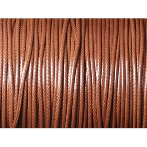 5 Mètres - Cordon de Coton Ciré 1.5mm Marron   4558550032669 