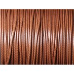 5 Mètres - Cordon de Coton Ciré 1.5mm Marron   4558550032669 