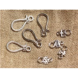 20pc - Quality Silver Plated Metal Hook Clasps 24 x 14mm 4558550032836