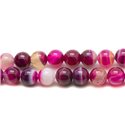 5pc - Perles de Pierre - Agate Rose Fuchsia Boules 10mm   4558550032911