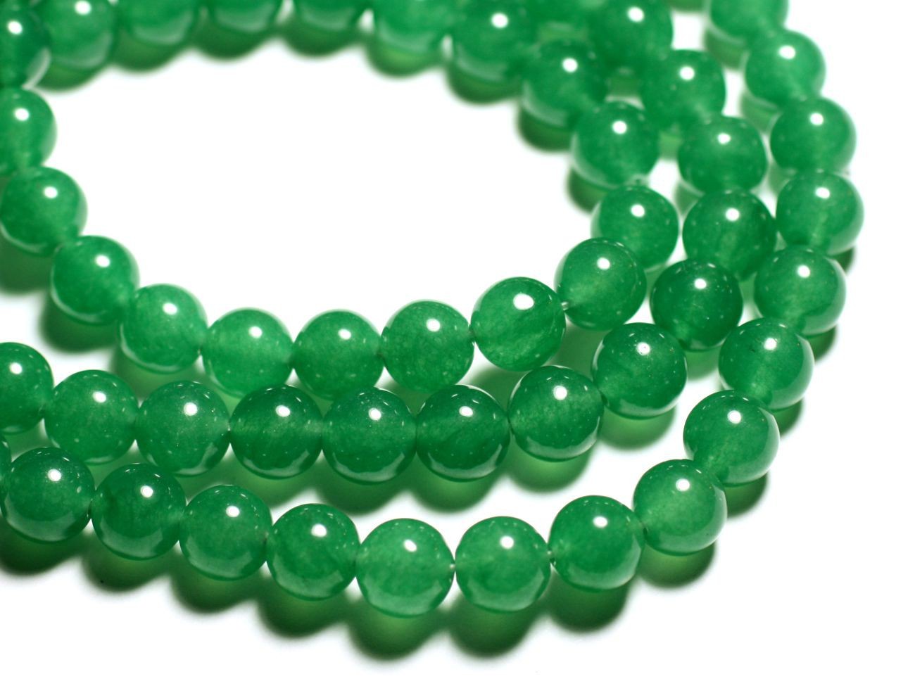 10pc - Perles de Pierre - Jade Boules 8mm Vert Emeraude Menthe - 4558550016928