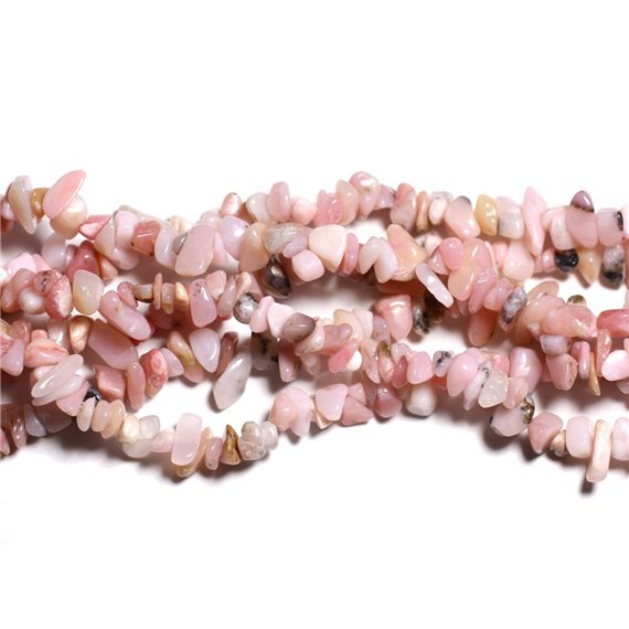 130pc environ - Perles de Pierre - Opale Rose Rocailles Chips 5-12mm - 4558550085337 