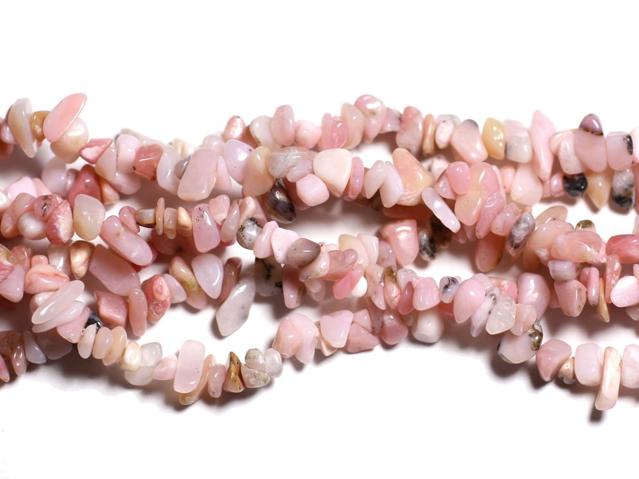 130pc environ - Perles de Pierre - Opale Rose Rocailles Chips 5-12mm - 4558550085337 