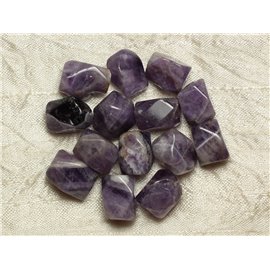 2pc - Stone Beads - Amethyst Chevron Nuggets Faceted 14-16mm - 4558550033024 
