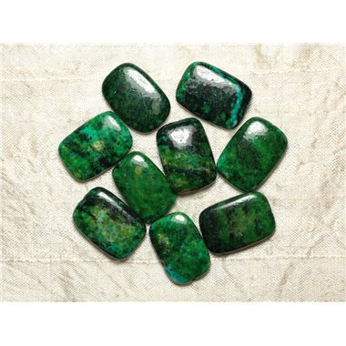 2pc - Perles de Pierre - Turquoise teintée bleu vert Rectangle 24x17mm - 4558550033062