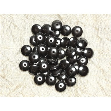 40pc - Perles Pierre - Hematite Rondelles 8x3mm Gris Noir - 4558550033079