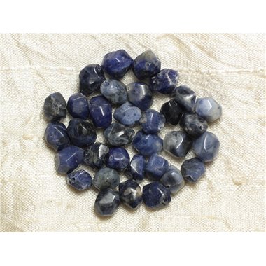 5pc - Perles de Pierre - Sodalite Nuggets Facettés 8-10mm  4558550033222