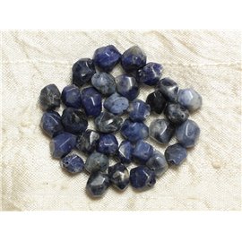5pc - Perline di pietra - Pepite sfaccettate in sodalite 8-10mm 4558550033222
