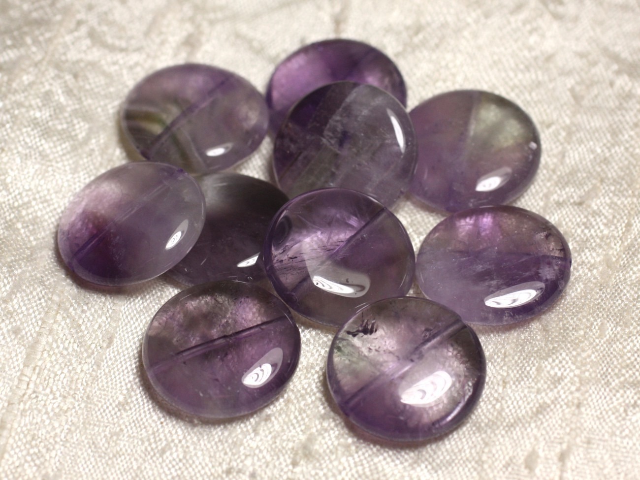 2pc - Perles de Pierre - Améthyste Palets 20mm   4558550033260 