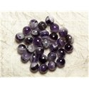 5pc - Perles de Pierre - Améthyste Chevron Boules Facettées 10mm  4558550033291 