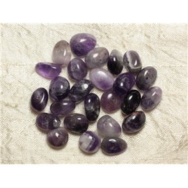 10pc - Perles Pierre Améthyste Chevron Nuggets Galets Rondelles 12-15mm Violet Mauve Blanc - 4558550033321