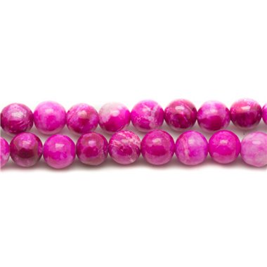 5pc - Perles de Pierre - Jaspe Fuchsia Boules 10mm  4558550033369