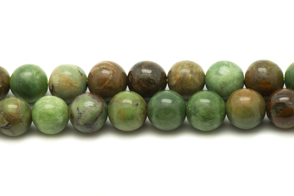 10pc - Perles Pierre - Opale Verte Boules 6mm Vert Kaki Marron - 4558550033505