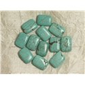 4pc - Perles Pierre Turquoise synthese Rectangles 18x13mm Bleu Turquoise - 7427039736190