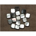 4pc - Perles de Nacre Noire naturelle Carrés 12mm - 4558550033550 