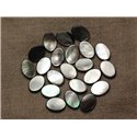 4pc - Perles Nacre noire naturelle Ovales 14x10mm - 4558550033628 