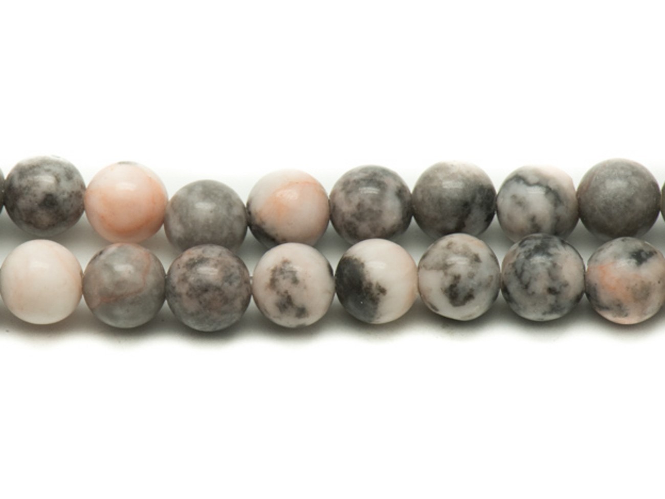 20pc - Perles de Pierre - Jaspe Gris et rose Boules 6mm  4558550033666 