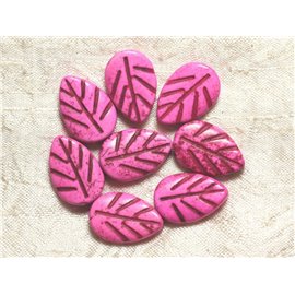 10 piezas - Cuentas de turquesa sintéticas - Hojas rosas de 20 mm 4558550033925