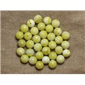 10pc - Perles de Pierre - Jade blanc et jaune citron Boules 8mm - 4558550034090