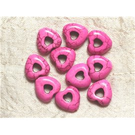 10pc - Perline sintetiche turchesi - Cuori 15 mm Rosa neon 4558550034250 