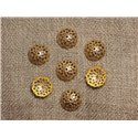 20pc - Perles Coupelles Métal Doré Fleurs 11mm - 4558550034120