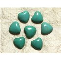 10pc - Perles Turquoise synthèse - Coeurs 15mm Bleu Turquoise   4558550034076 