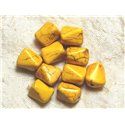 10pc - Perles Turquoise synthèse Nuggets Jaunes 12mm  4558550034335