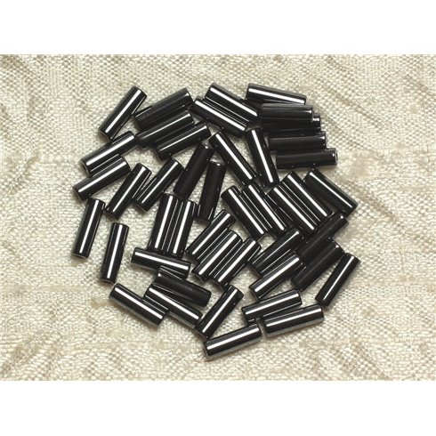 20pc - Perles de Pierre - Hématite Tubes 9X3mm  4558550034427