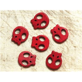 5pc - Red Skull Beads 20mm 4558550034465