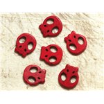 5pc - Perles Tête de Mort Crâne Rouges 20mm  4558550034465