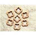 10pc - Perles en Turquoise de Synthèse - Fleurs 20mm Blanc   4558550034519