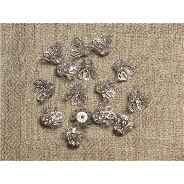Coupelles Métal Argenté Plaqué Rhodium 10x6mm - Sac 10pc  4558550034533