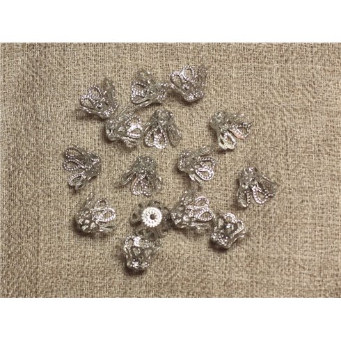 Coupelles Métal Argenté Plaqué Rhodium 10x6mm - Sac 10pc  4558550034533