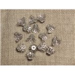 Coupelles Métal Argenté Plaqué Rhodium 10x6mm - Sac 10pc  4558550034533