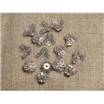 Coupelles Métal Argenté Plaqué Rhodium 10x6mm - Sac 10pc  4558550034533