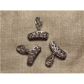 Collana in filigrana ariete in metallo argentato rodiato 24 mm - 1 pezzo 4558550034649 