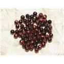 10pc - Perles de Pierre - Oeil de Taureau Rouge Boules Facettées 6mm - 7427039733137