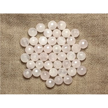 10pc - Perles de Pierre - Quartz Rose Boules Facettées 6mm   4558550026149 