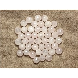 10pc - Cuentas de piedra - Bolas facetadas de cuarzo rosa de 6 mm 4558550026149 