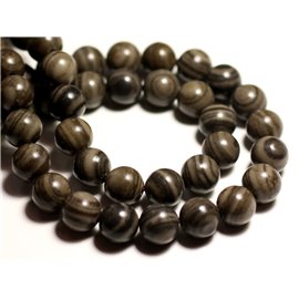 20pz - Perline di pietra - Palline da 3-4 mm per diaspro caffè - 4558550034915 