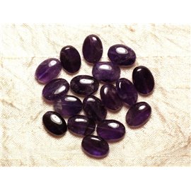 1pc - Perle Pierre - Amethyste Ovale 14x10mm violet blanc mauve - 7427039741514