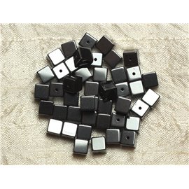 20pz - Perline di pietra - Cubi di ematite 6mm 4558550035004