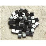 20pc - Perles de Pierre - Hématite Cubes 6mm  4558550035004