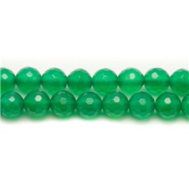 10pc - Stone Beads - Green Onyx Faceted Balls 8mm 4558550035103