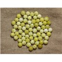 10pc - Perles Pierre - Jade Citron blanc jaune boules 6mm - 4558550035189