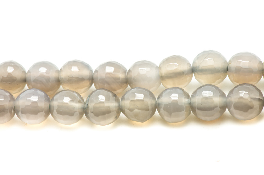 10pc - Perles de Pierre - Agate Grise Boules Facettées 8mm   4558550035295