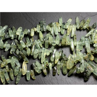 10pc - Perles de Pierre - Chips Rocailles Batonnets Phrénite 12-25 mm  4558550035516