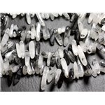 10pc - Perles de Pierre - Chips Rocailles Batonnets Quartz Tourmaline 12-22 mm  4558550035547